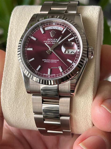 rolex day date cherry red|rolex day date models.